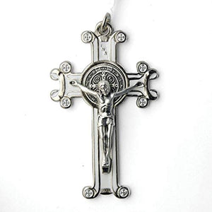 Catholic & Religious Gifts, Small Crucifix with Enamel NIKEL White 3"