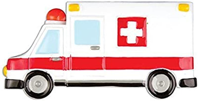 Medical Ambulance Emergency EMT Personalized Christmas Tree Ornament by PolarX Ornaments
