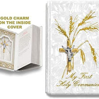 Catholic & Religious Gifts, First Communion Missal Book White English Gold SCRUCIFIX34G
