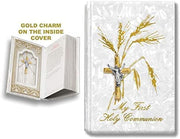 Catholic & Religious Gifts, First Communion Missal Book White English Gold SCRUCIFIX34G