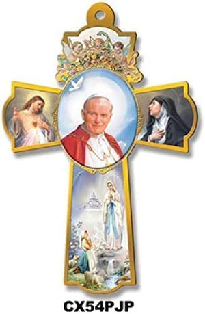 Catholic & Religious Gifts, Cross Wall ST John Paul II 12" (30CM)