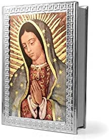 Catholic & Religious Gifts, WEDDING BIBLE LATINO AMERICA SILVER W/ GUADALUPE2