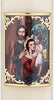 Church Supply Candle - Will and Baumer - Hand-Decorated Family Prayer Paraffin Devotional Candle with Decal, 8-Inch, Holy Family