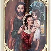 Church Supply Candle - Will and Baumer - Hand-Decorated Family Prayer Paraffin Devotional Candle with Decal, 8-Inch, Holy Family