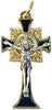 Catholic & Religious Gifts, Small Crucifix ST Benedict Gold Black 1-1/2"