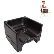 Black Dual Height NSF Stackable Restaurant Booster Seat Chair Size:12.5" x 12"