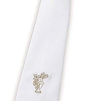 Boys First Holy Communion Gold Embroidered Chalice Design 14" White Cotton Adjustable Dress Neck Tie