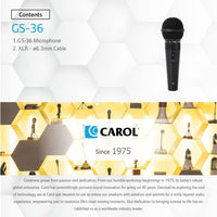 CAROL GS-36 Ultra Lightweight Multiple Use Dynamic Mic Best Cheap Mic Classic Wired Microphone for Singing