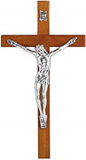 Religious, Church & Catholic Gifts, 1pc 8" Olive Wood Finish Wall Crucifix