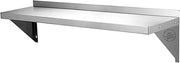12" X 84" Stainless Steel Wall Shelf | 340 lb. Capacity | 18 Gauge NSF Silver