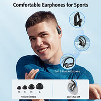 ZONWOO Wireless Earbuds, Bluetooth 5.3 Headphones 88H Playtime with 1800mAh Charging Case, IPX7 Waterproof Over-Ear Earphones with Earhooks Built-in Microphone Earbuds for Sports Running Workout Black