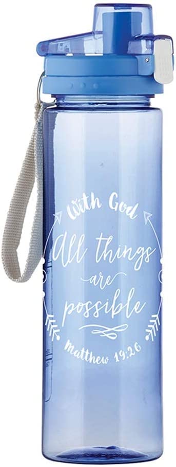 Religious With God All Things Are Possible Matthew 19:26 Water Bottle, 24 Ounce