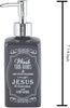 Black Ceramic Wash Your Hands & Say Your Prayers Cause Jesus & Germs are Everywhere Reusable Liquid Hand Soap Dispenser, 7 1/4 Inch