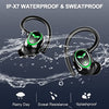 Wireless Earbud Bluetooth 5.3 Headphones Sport Earphones in Ear 48H Playback Stereo Noise Cancelling Earbud with Dual Mic LED Display, Over-Ear Earhooks Ear Buds IP7 Waterproof Headset for Running Gym