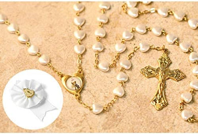 Catholic & Religious Gifts, Rosary First Communion Heart Shape Pearl