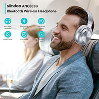 Siindoo JH-ANC805B Active Noise Canceling (ANC) Headphones, Over Ear Wireless Bluetooth Headphones with Microphone, Bluetooth 5.1HiFi Stereo Headset Deep Bass for PC TV, for Home, Work, Travel