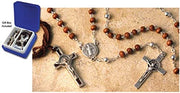 Catholic & Religious Gifts, Wood Rosary ST Benedict & Necklace; 4MM (Set)