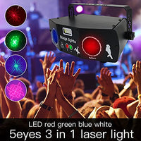 Pattern Party Lights, AMKI 5 Len 3 in 1 DJ Disco Light Strobe Light Projector by DMX 512 Control, Stage Lighting Projector Sound Activated with Remote Control for Karaoke KTV Bar Wedding Halloween
