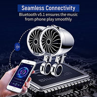 LEXIN LX-Q3 Motorcycle Bluetooth Speakers with Stereo/Bass Sound, Motorcycle Radio with Turning Light, Waterproof Motorcycle Audio Systems fit 7/8'' to 1.25'' Handlebar, FM Radio/Bluetooth Music