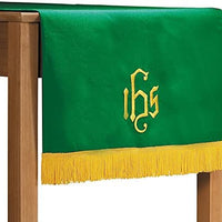 Purple/Green Reversible Table Runner with Fringe