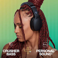 Skullcandy Crusher Evo Wireless Over-Ear Bluetooth Headphones for iPhone and Android with Mic / 40 Hour Battery Life / Extra Bass Tech / Best for Music, School, Workouts, and Gaming - Black
