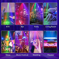 Pattern Party Lights, AMKI 5 Len 3 in 1 DJ Disco Light Strobe Light Projector by DMX 512 Control, Stage Lighting Projector Sound Activated with Remote Control for Karaoke KTV Bar Wedding Halloween