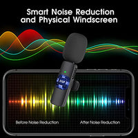 Kopdkes 2 Pack Wireless Lavalier Microphone for iPhone iPad, Lapel Mics Plug-Play 2.4G Ultra-Low Delay Built-in Noise Reduction Chip 8H Working Time for Video Recording Interview Podcast Vlog YouTube