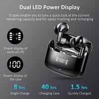 Wireless Earbud, Bluetooth Headphones 5.3 Stereo Bass Earphones 2023 Noise Cancelling Ear Buds 40H Dual Mic Call, Bluetooth Earbud in-Ear USB-C LED Display IP7 Waterproof Sport Headset for Android iOS