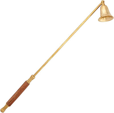 Sudbury Brass Candle Snuffer with Wood Handle, 14 1/2 Inch