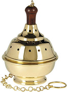 Sudbury Brass Round Single Chain Hanging Censer, 8 Inch