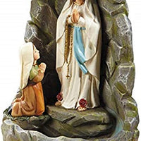 Christian Brands Our Lady of Lourdes with St. Bernadette Grotto Holy Water Font