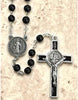 Catholic & Religious Gifts, Rosary Beads Black ST Benedict, 18.5" 6MM