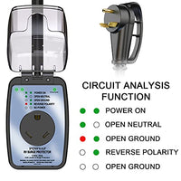 POWSAF rv Surge Protector 30 amp with Waterproof Cover, rv Voltage Protector/Monitor with Surge Protection(4100 Joules), Designed with Easy to Use Handles