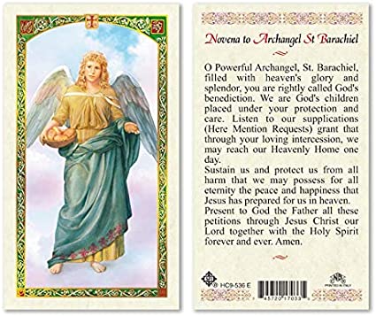 Catholic & Religious Gifts, NOVENA Archangel BARACHIEL Prayer Card 25/PKG English