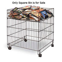 Steel Large Square Bin in Black with Casters 26 W x 26 D x 30 H Inches