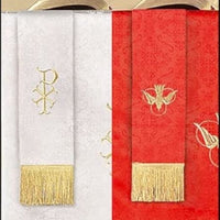 Jacquard Reversible Bookmark with Dove: Red/White