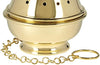 Sudbury Brass Round Single Chain Hanging Censer, 8 Inch