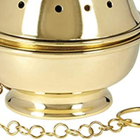 Sudbury Brass Round Single Chain Hanging Censer, 8 Inch