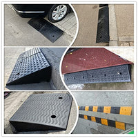 black6/7/8/9/10 cm Height Heavy Duty Kerb Ramps Rubber Curb Ramps Portable Threshold Ramp for Cars Wheelchair Motorcycle Bicycle Scooter Stroller(Size:100x23x9cm)