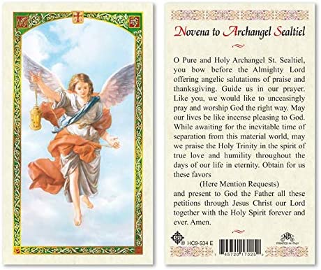 Catholic & Religious Gifts, Archangel SEALTIEL Prayer Card 25/PKG English