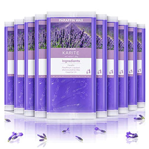 KARITE Paraffin Wax Refills, 10 Pack Lavender Scented Paraffin Wax Beads Blocks for Paraffin Bath, Paraffin Wax Machine Refills for Hand Feet Dry Skin, Relieve Stiff Muscles and Pain, Deep Hydration