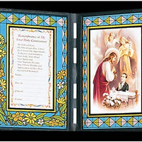 12pc Catholic & Religious Gifts, Stained Glass Plaque First Communion BOY 1 English