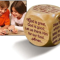 Large Wooden 2 1/4" Diameter Christian Mealtime Prayers Prayer Cube