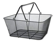 Shopping Basket Set in Black Metal,Wire Basket, Wire Shopping Perfect for Retail, Thrift, Grocery, and Convenience Stores, Set for Shopping,Laundry 17 W x 12 D x 7 H Inches - Set of 12