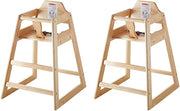 2 Pack Ready-to-Assemble Restaurant Wood High Chair with Natural Finish