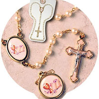 Catholic & Religious Gifts, ROSARY GIFT SET W/16" GOLD CHAIN ROSARY & LAPEL PINN