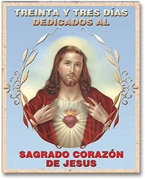 12pc Catholic & Religious Gifts, TREINTA Y TRES DIAS DEDICADOS AL SAGRADO Corazon DE Jesus