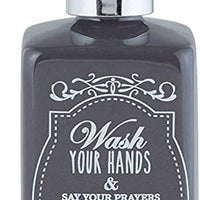Black Ceramic Wash Your Hands & Say Your Prayers Cause Jesus & Germs are Everywhere Reusable Liquid Hand Soap Dispenser, 7 1/4 Inch