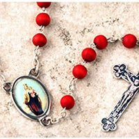 Catholic & Religious Gifts, Rosary Rose Petal Wood Scented OL Carmel 18" 6MM