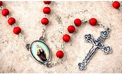 Catholic & Religious Gifts, Rosary Rose Petal Wood Scented OL Carmel 18